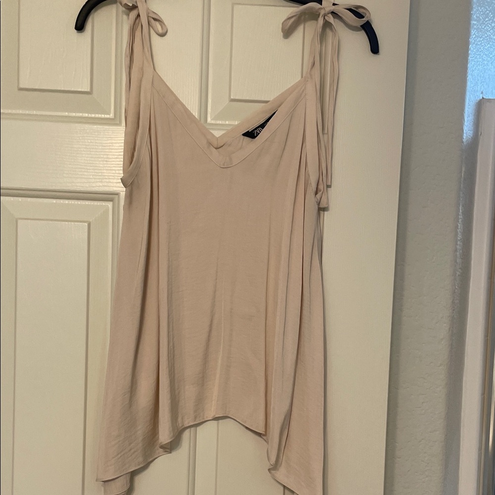 Zara Cream Tie-Strap Camisole